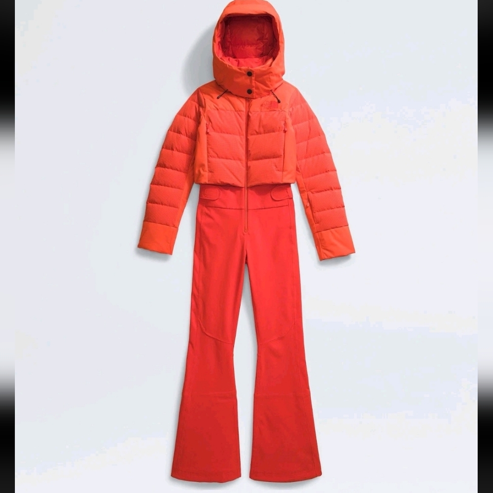 The North Face Off The Clock Snowsuit Women's Bright Orange Ski Jacket - Picture 2 of 13